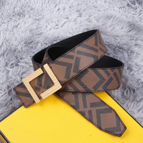 

designers belt for men width 3.8 cm fashion genuine leather 3a+ belts f letter buckle cintura ceintures belt women waistband with box, Black;brown