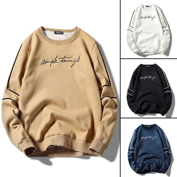 

fall fashion brand pure color lovers lazy hoodie men loose autumn winter jacket young male student sportswear kg-1723, Black