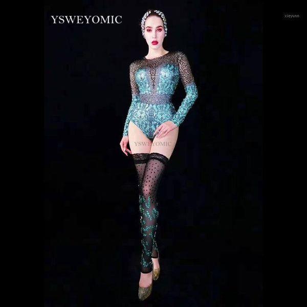 

stocking black blue rhinestones bodysuit leggings women's dance singer evening wear prom stage bar birthday celebrate outfit1, Black;red