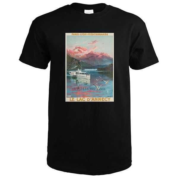 

le lac d'annecy париж лион mediterranee (d'алези) франция гр. 1900 vintage ad 61551 (черный тенниска xx large) спорт толстовка с капюшоном т
