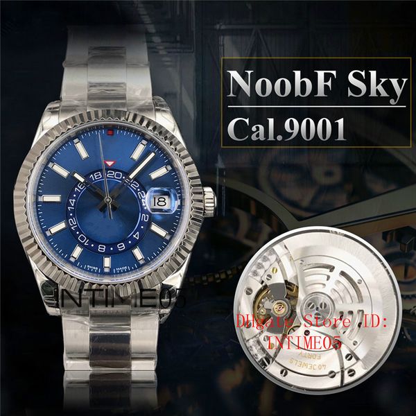 

blue sky gmt time zone noobf factory лучшая версия 42мм dweller дата 326934 perpetual часы cal.9001 автоподзаводом мужские часы, Slivery;brown
