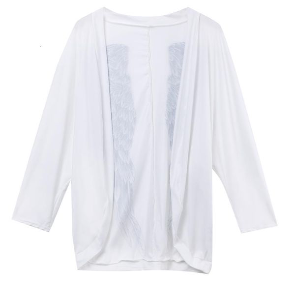

2021 autumn back angel wings print womens cardigan european loose batwing sleeve coat jacket female casual femininas sweater, White;black
