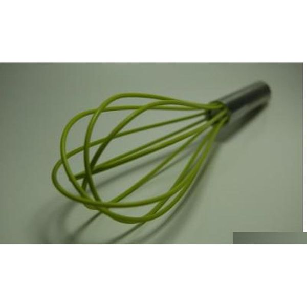 

10" sile coated egg whisk eggbeater stainless steel jllzok homeindustry