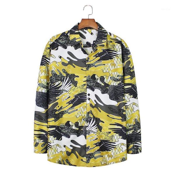 

hawaiian men's shirts fashion button up shirts for men casual printing long sleeve blouse chemise homme camisa masculina new1, White;black