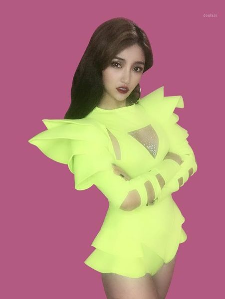 

white bodysuit jazz dance costumes bar dj dancers nightclub ds singer rave clothes rhinestone jumpsuit stage wear dn12661, Black;red