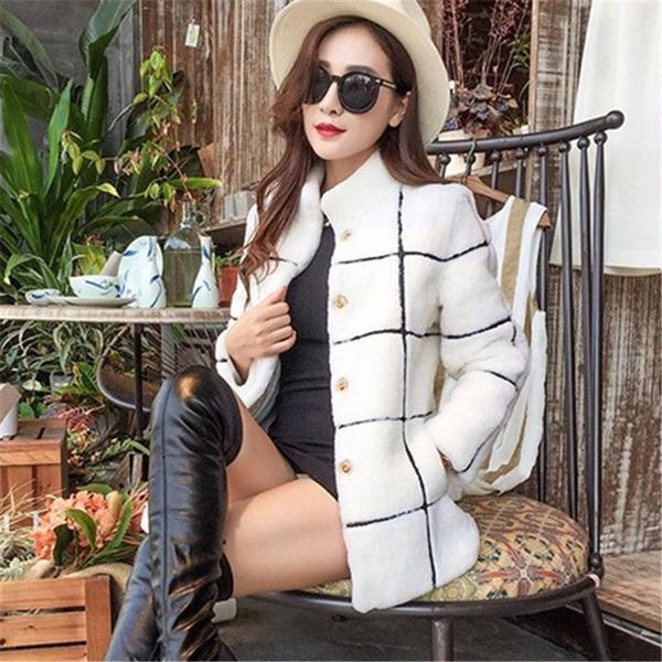 

fur coat women's 2021 winter fashion new style imitation sheep shearing and fur with lamb hair self-cultivation warmth coat, Black