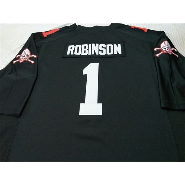 

121 lady and youth black nebraska cornhuskers #1 wandale robinson real full embroidery jersey size s-4xl or custom any name or number jersey