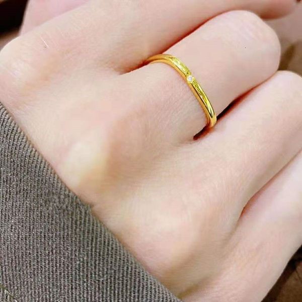 

family copper plated zhou small square color inlaid mosang diamond couple ring, Silver