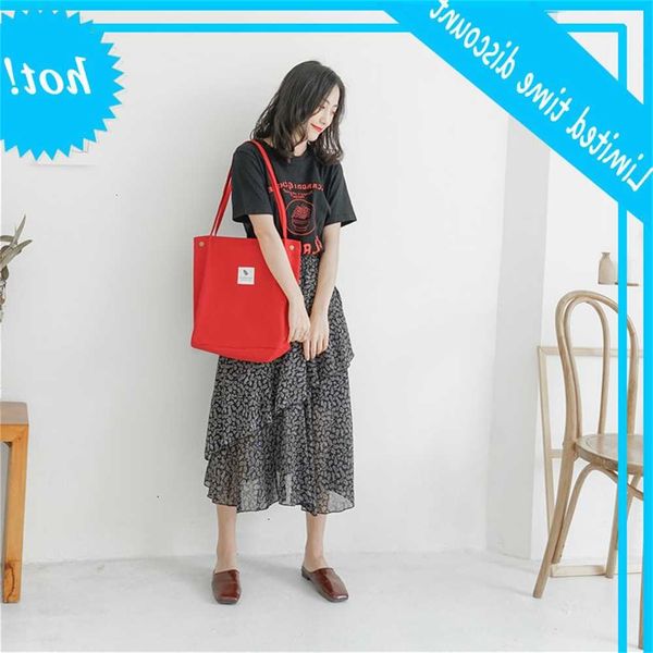 

j28 korean women's canvas large capacity literature and art simple college class portable single shoulder bag
