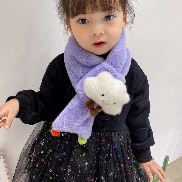 

children's plush scarf autumn cute cartoon korean version boys and girls' necks children keep warm in winter, Red;brown