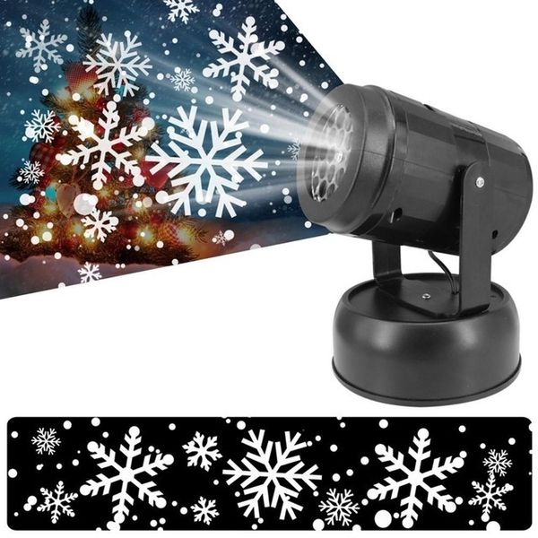 Lampada di proiezione del fiocco di neve Natale Neve LED Proiettore laser Luce Indoor Outdoor Capodanno Decorazione del partito Paesaggio Decor 201130