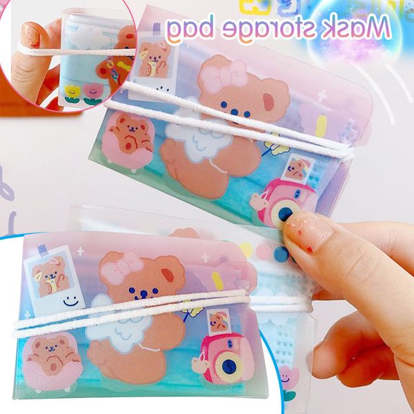 

storage 30#foldable new mask bag clip plastic portable cute maskeeper organizer container case caja guardar mascarilla