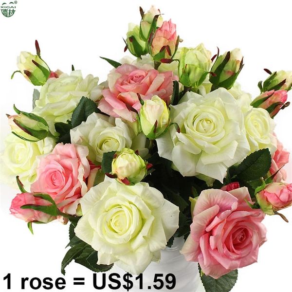 Real Touch Rose Set Bouquet Fiori di seta rivestiti in lattice Casa/Matrimonio/Matrimonio/Festa Decorazione Fiore Fiori artificiali decorativi 201222