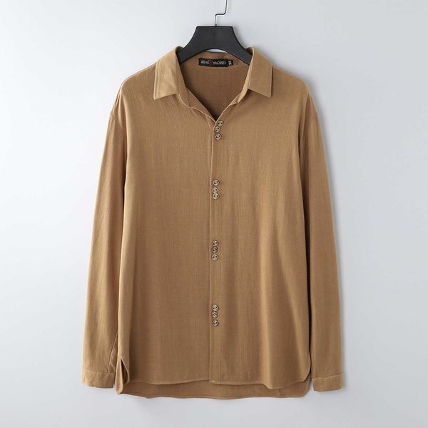 

summer large men's casual simple long sleeve loose thin youth cotton linen shirt, White;black