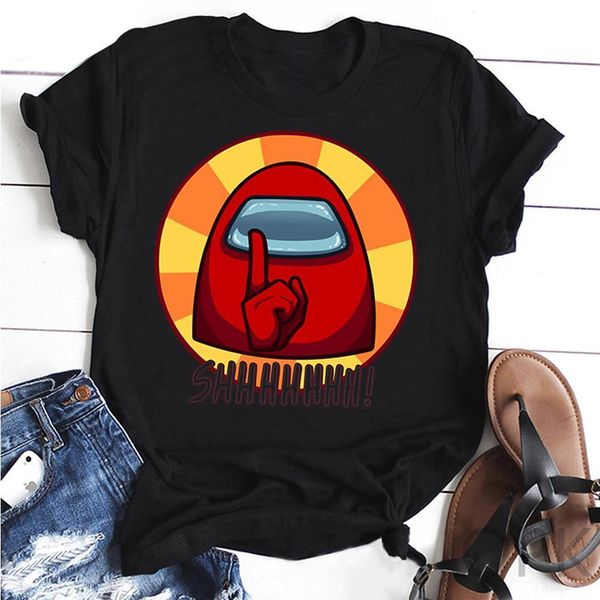 

new game t shirt women kawaii summer cartoon among us graphic tees harajuku hip hop fashion t-shirt female, White