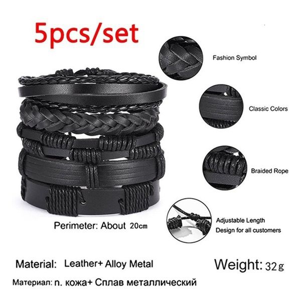 

wristband fashionm213father's leather men bracelet bangle multilayer for day giftdas34byv