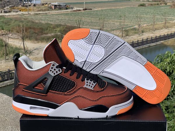 

new 4 wmns starfish sail black light smoke grey women basketball shoes orange jumpman 4s mens sports sneakers