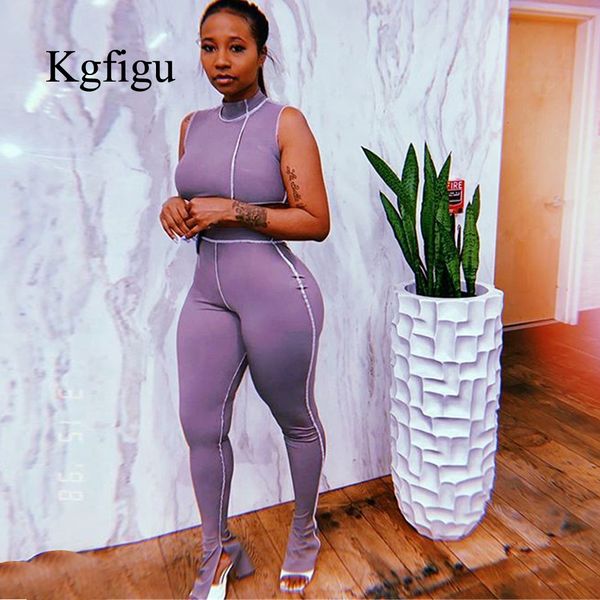 

kgfigu striped fitness matching set women fashion casual workout 2 piece outfits short sleeve crop and pants, White