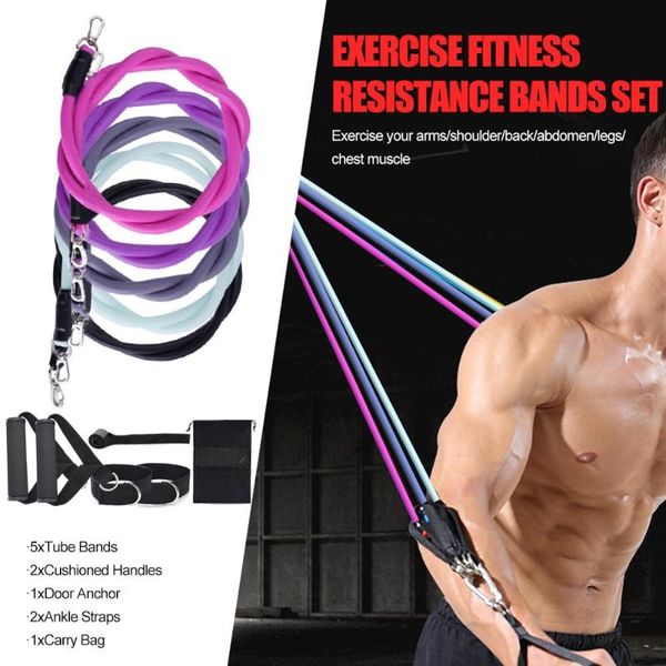 

resistance bands 11 pcs set expander elastic crossfit training exercise yoga tubes pull rope fitness yoga- gift