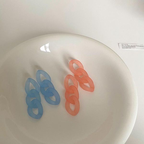 

shangzhihua japan and south korea simple jelly chain long earrings, geometric fashion women's earrings, 2020 new jewelry, Golden;silver