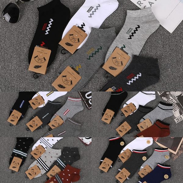 

3osds men's short socks colored classic short fashion trend pure low-sockstube tube casual sports cotton men's boat cotton boat so, Black