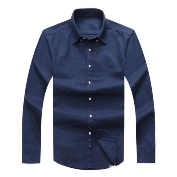 

2019new autumn and winter men's long-sleeved cotton shirt pure men's casual poloshirt fashion oxford shirt social brand clothing, White;black