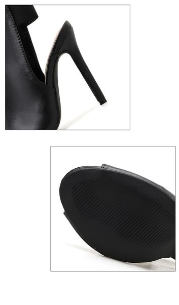 

35-42 large size foreign trade models heel high heel roman sandals in stock, Black