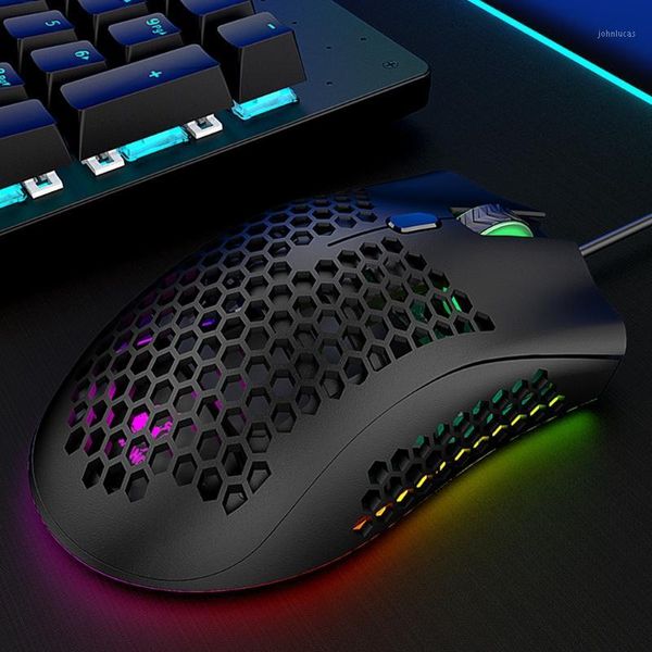 

mice lightweight m7 gaming mouse honeycomb shell ergonomic with soft rope cable for computer gamer peripheral modificat1