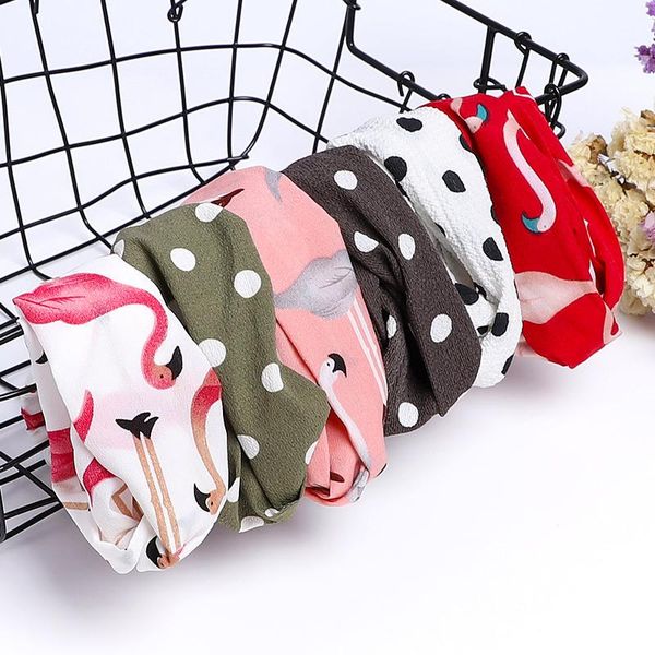 

оголовье узел turban gairband dot flamingo эластичная головка для волос аксессуары для волос для женщин девушки hair hoop fashion color head, Slivery;white