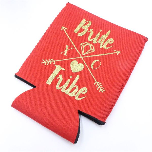 

diving material bottle sleeve gilding bride letter pattern coke cup cover black red beer bottles holder 3 6xw l1