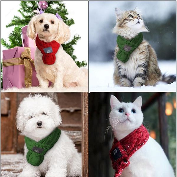 

warm winter pet dog scarves small puppy chihuahua yorkie bow tie dogs collars cat christmas scarf grooming accessories bbyxue