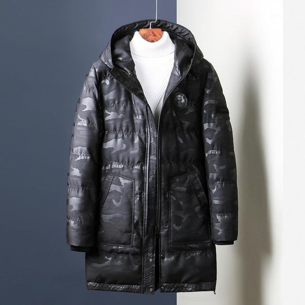 

men's trench coats quality parka men winter long jacket hooded thick cotton-padded mens coat male fashion casual 4xl1, Tan;black