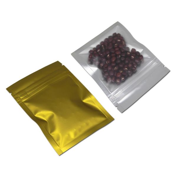 

100pcs lot 7.5x10cm resealable clear aluminum foil ziplock package bag mylar variety colors tea nuts storage zipper packing bags h bbygly