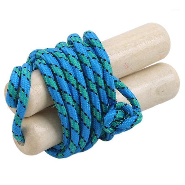 

jump ropes skipping sports rope children kid practice speed random color wood grip handle fitness equipment training1