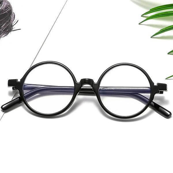 

fashion sunglasses frames seemfly anti blue light glasses women men eyeglasses female round clear lens optical spectacle frame retro, Black