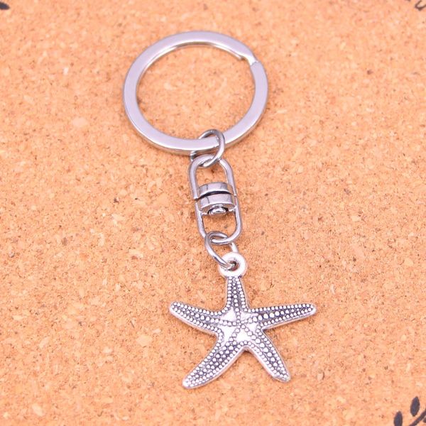 Portachiavi di moda 25 * 26mm stelle marine marine pendenti gioielli fai da te portachiavi per auto porta souvenir per regalo