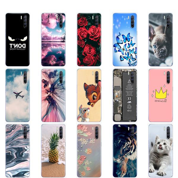 

reno 3 case 6.4" soft silicon tpu back phone cover for oppo reno3 global coque cph2043 bumper full 360 protective shell