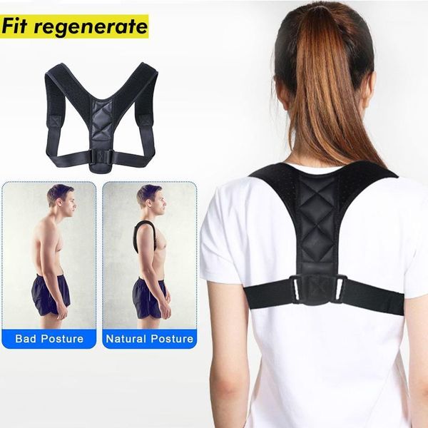 

women men posture ortc back correction belt adjustable invisible protective1, Black;blue