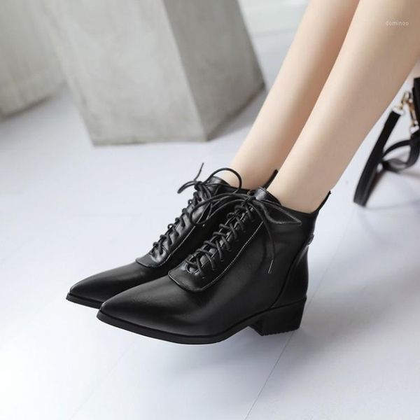 

big size ma'am coarse heel short boots frenulum fashion boot barrel high heel boots1, Black