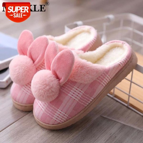 

mcckle women slippers shoes home winter autumn rabbit cute ladies non-slip soft fashiom warm house female indoor bedroom shoe #ft9j, Black