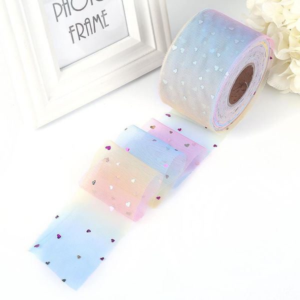 

горячая 60 мм 22мет лот звезда bling rainbow sequin chiffon органза лента diy ручной работы материалы свадьба подарочная обертывание поставк