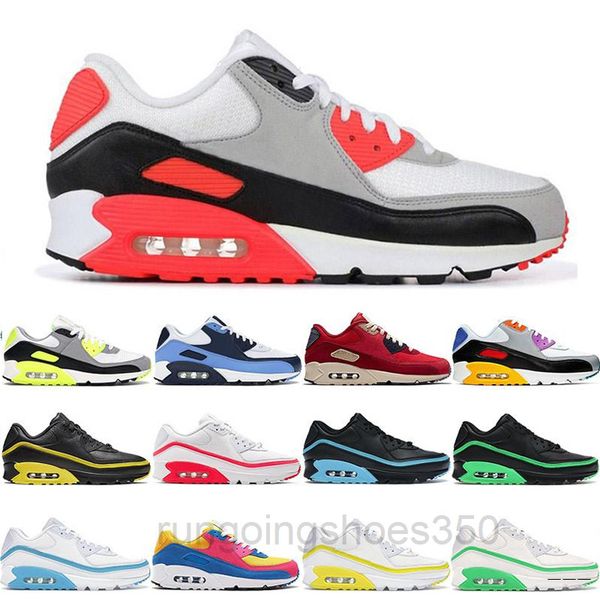 

men women classic 90 casual shoes sneakers shoes sports trainer cushion 90 mesh surface breathable sports shoes 40-45 without box khk6