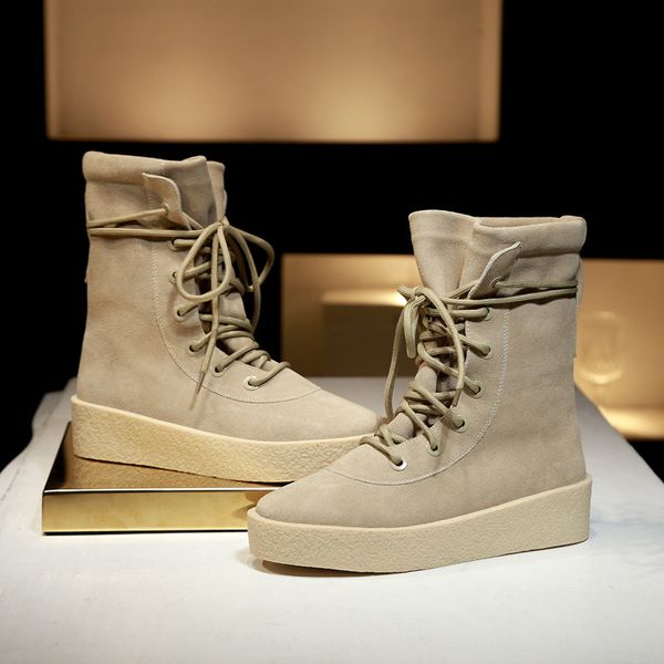

female man boots muffin bottom thick retro casual barrel women martin boots genuine leather thick soled, Black
