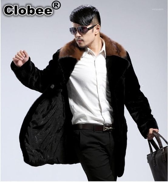 

6xl 2020 faux fur collar jacket men 2020 winter thicken outerweaar long sleeve parka coats plus size men furry clothing wr6411, Black