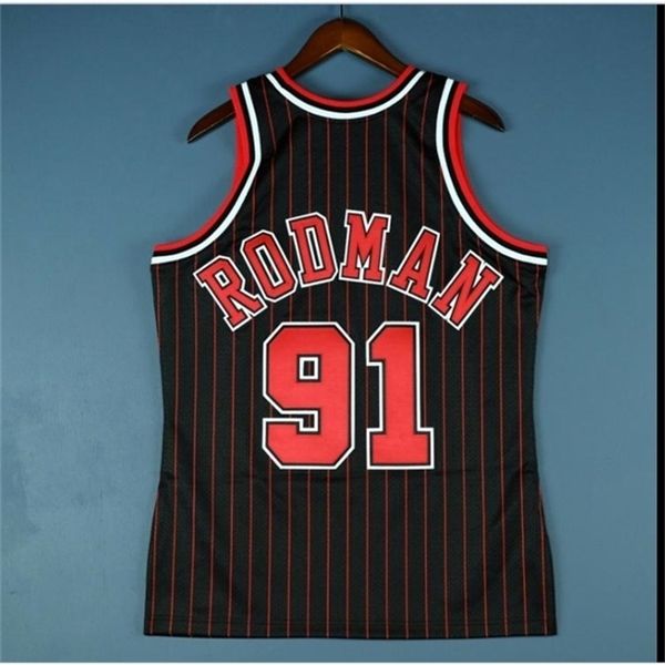 

custom 604 youth women vintage dennis rodman mitchell & ness 95 96 college basketball jersey size s-4xl or custom any name or number jersey, Black