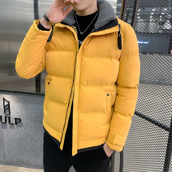 

2020 new winter men parka fur collar casual jacket solid color 4 colors thicken and warm hooded outwear coat size 4xl, Black
