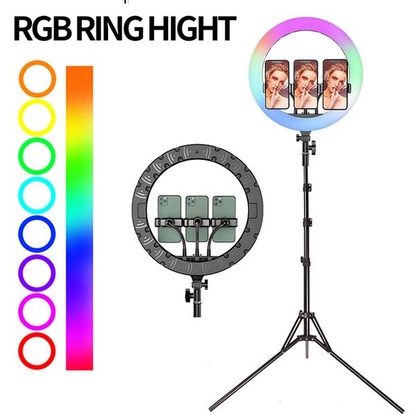 

10 12-дюймовый кольцевой свет rgb led selfie fill fill light с штативной стойкой фотография dimmable кольцевой фонарь для tiktok youtube mak
