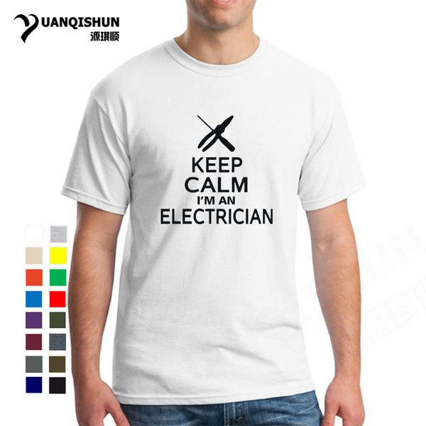 

sport keep calm i'm an electrician t shirt construction funny letter printed tee fashion 16 colors cotton boutique men t-shirt 3xl