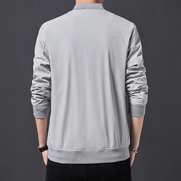 

2020 autumn new young and middle-aged leisure thin round neck baseball jacket men's coat, Black;brown