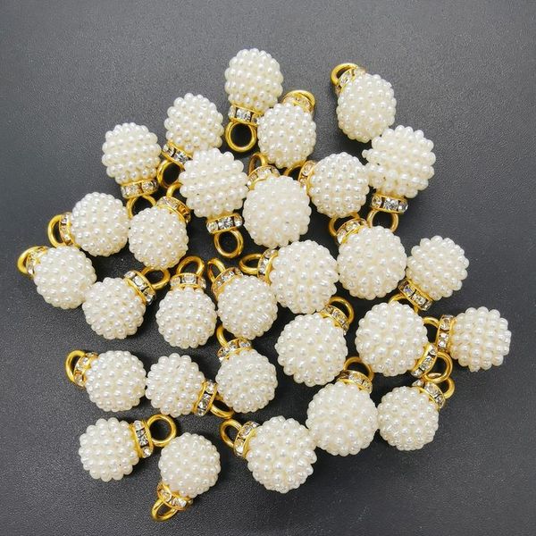 

new diy 12/14mm acrylic pearl pendant beads charm earrings ornaments jewelry making parts sqcnhn, Black